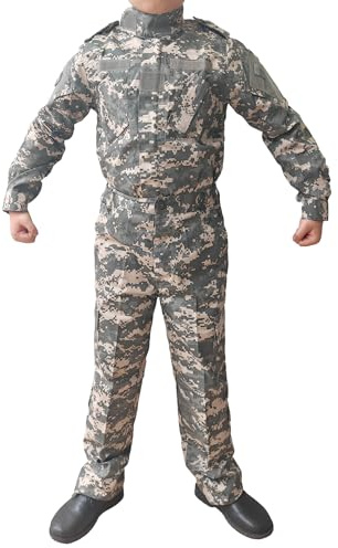 HANSTRONG GEAR Taktische Airsoft Kinder Kleidung Kinder BDU Jagd Militär Camouflage Kampf Uniform Anzug Jacke Shirt (ACU,120)