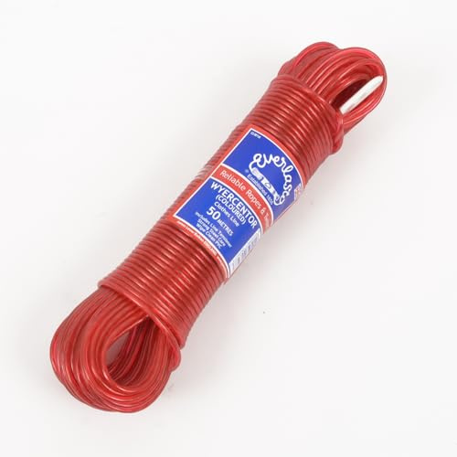 Everlasto Wyercentor Wäscheleine, Stahlkern, 3,5 mm dick, 50 m, Rot