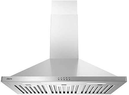 CIARRA Range Hood 30 inch Wall Mount Chimney Hood Range 450 CFM Ducted and Ductless Kitchen Hood Vent in Stainless Steel, CAS75302