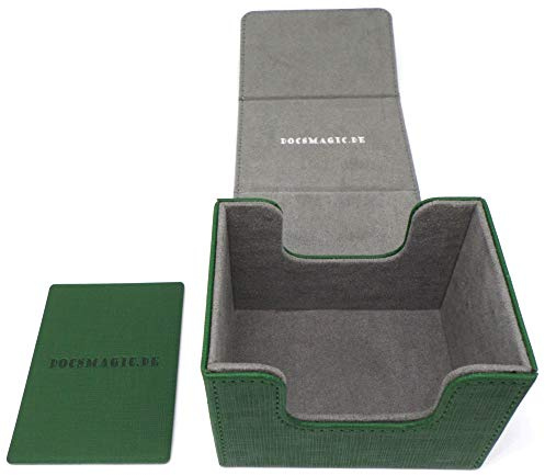 docsmagic.de Premium Magnetic Sideflip Box 100 Green + Deck Divider - MTG - PKM - YGO