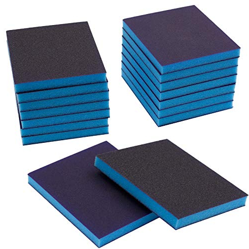 BokWin 16 Stück Schleifschwamm Körnung Schleifblöcke, waschbar und wiederverwendbar, Sandschwamm-Set (Sortimentsklasse, 8 Stück Körnung 240–320, 8 Stück 800–1000 Girt)