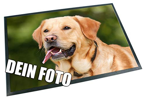Unikatolo Personalisierte Fußmatte mit deinem Foto Bedruckt, Fußabtreter, Vorleger, Schmutzfangmatte Flur Eingangsbereich, Geschenkidee Hochzeit, Richtfest Einzug, Jubiläum, Hundefoto (60 x 40 cm)
