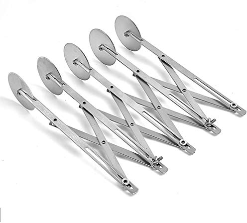 YSSMAO Slicer Pizza Knife Dough Divider Adjustable Pizza Cutter Cookie Pastry Cutter Wheel Kitchen Tool for Baking Accessories,5 Wheel