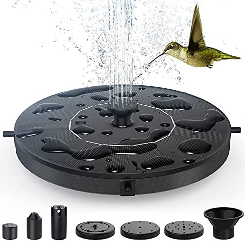 Fontana Solare Pompa THEGUS 1.4W Solare Fontana Esterni con 6 Effetti di Spruzzo, Fontana Solare Galleggiante per Laghetto, Piscina, Vasche per Uccelli, Acquario, Decorazione da Giardino