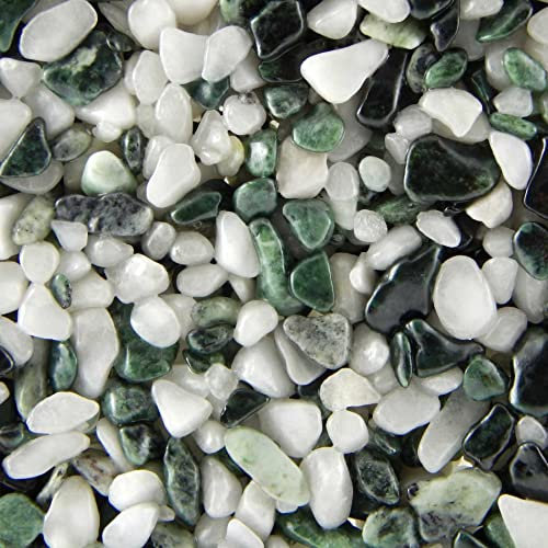 Terralith Steinteppich Marmor Komplett-Set für 1qm - Körnung: fein - 2-4mm mit Reinacrylat Bindemittel - für Wand in schwarz-weiß (verde chiaro)