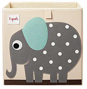 3 Sprouts - Scatole Porta Giochi - Contenitore Giochi Bambini - Scatola Giochi per Bambini - Contenitori per Giochi Bambini - Portagiochi Bambini Contenitori - Scatola Porta Giochi - Elefante