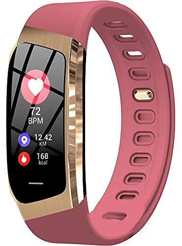 Fitness Tracker hr ip67 Smart Watches for Men Women Blood Pressure Heart Rate Monitor Smart Watch Android iOS Pedometer for Walking Step Calories Counter Bluetooth Smartwatch Bracelet Men (RoseGold)