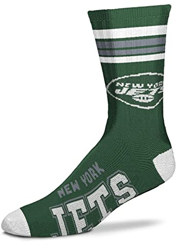 Fanatics For Bare Feet NFL Stripe Team Sock Socks (43-48, New York Jets)