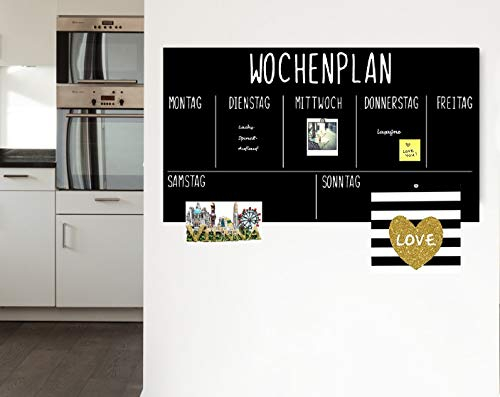 Magnet-Tafel-Folie Farbe: schwarz | 40 Größen | Preis-Leistung Top beschreibbar, abwischbar, magnetisch | Kreide Tafel Magnet Folie (75x45cm Wochenplan)