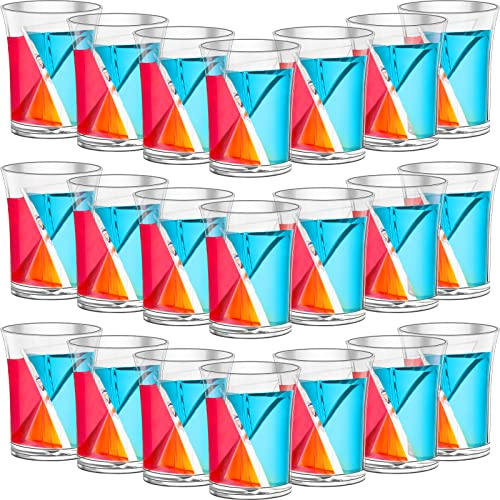 Suclain 24 Pieces Split Shot Glasses Reusable Clear Plastic 2oz Half Shot Glasses Split Cups for Bar Alcohol Hen Party