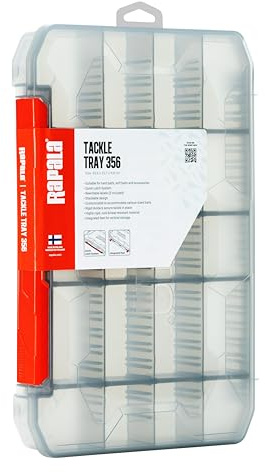 Rapala - Matériel de Pêche - Tackle Tray 356 - Boite de Pêche Robuste - Taille 35,6 x 22,7 x 4,8 cm - Fabriquée en Finlande, White Red