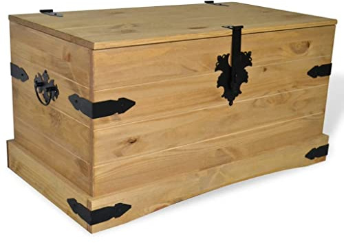 FAMIROSA Storage Chest Mexican Pine Corona Range 35.8x19.5x18.5 (39.6 lbs) H