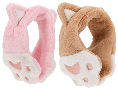 COHEALI 2stücke Ohrenschützer Mit Katzenohren Warmer Plüsch-ohrenschützer Für Damen Ohrenwärmer Aus Hochwertigem Plüschmaterial Robust Und Langlebig Für Langzeitgebrauch