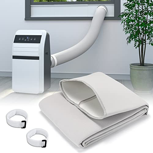 BJADE'S Cubierta de manguera de aire acondicionado portátil, cubierta de manguera portátil aislada de CA para ventilación de conducto de escape de 5 a 5.9 pulgadas