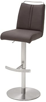 Robas Lund Barhocker Braun Leder drehbar 360°, Barstuhl höhenverstellbar, Giulia A
