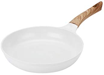 Pentola, Padella in Ceramica Monocomando Bistecca for Uso Domestico Padella Piccola 26 cm Bianca