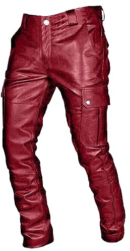 Generisch Latzhose Herren, Arbeitshosen Für Männer, Tune-Up Arbeits, Hose Lang, Mit Multi Taschen Bundhose Arbeitshose Herren Männer Arbeitslatzhosen Reflektoren Kurzgröße (4XL, Rot)