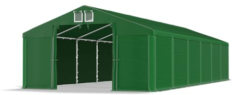 DAS COMPANY Lagerzelt 5x12m wasserdicht grün Zelt 560g/m² PVC Plane hochwertig Zelthalle Summer SD - Faltpavillon - Gartenpavillon - Pavillon - Lagerhallen - Gartenhaus - Zeltgarage - Garagenzelt