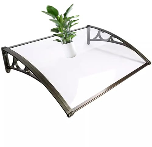 Marquise de Porte d’Entrée en Polycarbonate Transparent avec Support,Toit Abri Protection Contre La Pluie et UV,Toit de Porte pour Garage, Balcon, Fenêtre, Extérieur. ( Color : Clear , Size : L:100*W: