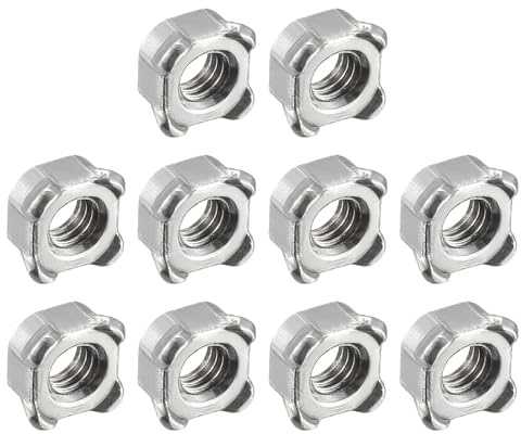 METALLIXITY Tuercas Cuadradas (M6 x 1mm) 40 unidades, Tuerca de Soldadura de Acero al Carbono - para Maquinaria Agrícola, Muebles de Tubería