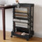 COVAODQ Bookshelf,Removable Mobile Bookshelf Trolley,Bookshelf small,Suitable for school, study, living room, bedroom（Black）