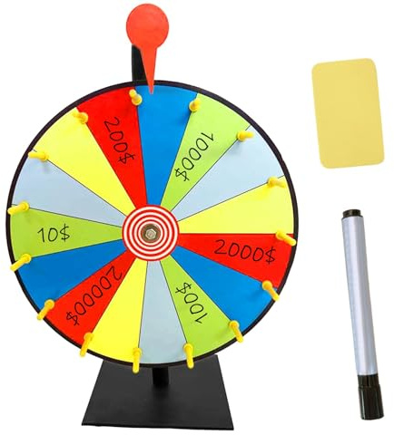 Ruota di Rotazione Fortune - Ruota, Roulette Spinner per Tablet | 15 Slot per Ruota Rotante con Supporto, Ruota per Roulette Colore da Tavolo, Gioco modificabile Resistente per