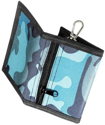 XXLKVSK Slim Camouflage Wallet for Boys - Canvas Trifold Wallet for Teenagers, Small and Practical