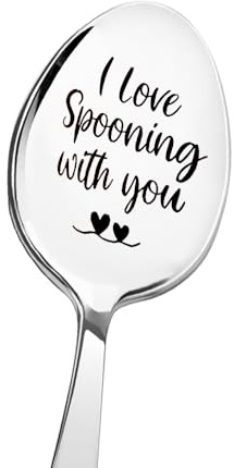 Funny Girlfriend Boyfriend Valentines Gifts for Women Men Anniversary Wedding Gifts for Husband Wife Spoon Gift for Fiancee Fiance Birthday Gifts for Him Her I Love Spooning with You Spoon