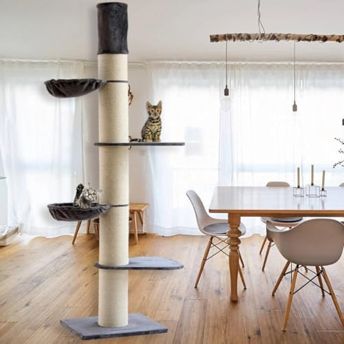 Katzenbaum DeluxePet XXL Kratzbaum Athen EmsCraft24 – 240–275 cm Höhenverstellbar, Stabiler Kletterbaum & Kratzmöbel für große Katzen