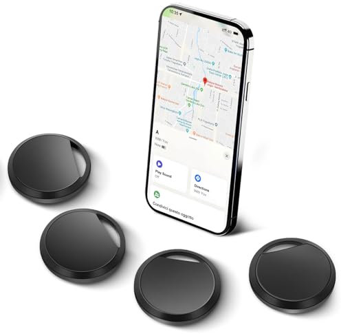 4PCS Air Tracker Tag KeyFinder Smart Bluetooth Tag, wasserdichtes Item Finder Mini Tracker Kompatibel mit Apple Wo ist es? APP (nur iOS) für Koffer, Taschen, Gepäck, Pässe