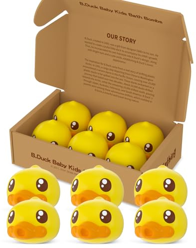 Duck Bath Bombs for Kids Gift Box, Cute Animal Yellow Bath Bombs, Large Lush Baby Bath Bombs for Girls Boys,Ideal Stocking Stuffers Kids,Relaxing Spa Day Easter Birthday