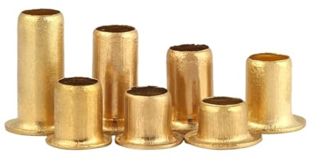 Remaches huecos de latón, M0.9 M1.5 M2 M2.5 M3 M4 M5 M6, for placa de circuito impreso, clavos, tuercas remachables tubulares con orificio pasante (M3 x 2.5 mm (100 unidades))(M5x6mm(50pcs))