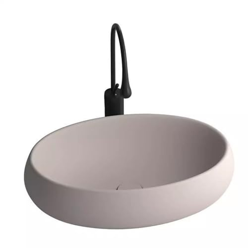 Fregadero de cerámica con desagüe desplegable y colador, lavabo sobre encimera para tocador en baño y guardarropa
