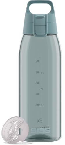 Sigg - Tritan Trinkflasche - Total Color ONE Morning Blue - Für Kohlensäurehaltige Getränke Geeignet - Spülmaschinenfest - Auslaufsicher - Leicht - BPA-frei - Blau - 1L