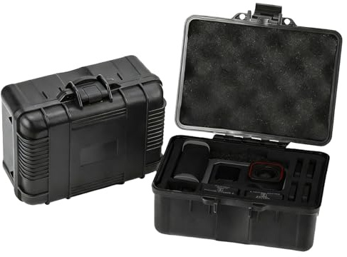EUGOOCX Custodia rigida compatibile con Insta360 Ace pro/Ace pro 2 Grip Kit, borsa per il trasporto di accessori per action camera, custodia di sicurezza da viaggio impermeabile, nera