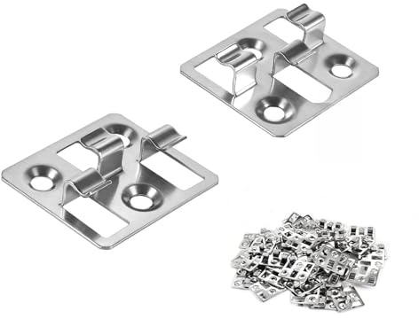 SUPAWAY 100 stycken WPC-fäste för WPC-brädor i rostfritt stål, terrassfäste, dolda avståndshållare för WPC/BPC-fäste (Silver, Avstånd 3 mm, Höjd 9 mm)