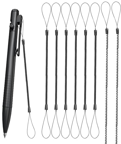 KONTONTY 8 Piezas Cuerdas Elásticas para Lápices Táctiles Cordones con Resorte Extensibles Sujetalápices Antipérdida para Tabletas y Teléfonos Móviles Diseño Moderno y Práctico