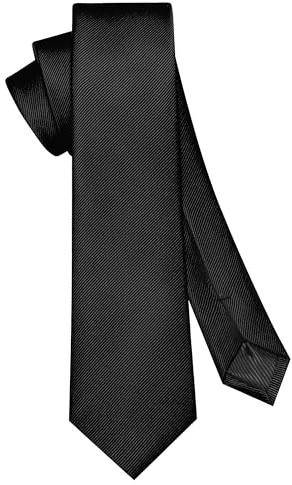 RBOCOTT 2.4 Black Skinny Tie Mens Slim Necktie for Business and Wedding Party 6cm(31)