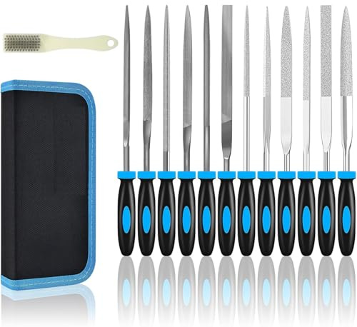 13 Stück Nadelfeilen Holzfeilen Set, Modellbau Schlüsselfeilensatz Metall, Speckstein Werkzeug Set, Diamant Feile Holz für Holz, Metall, Speckstein, Heimwerken, Schmuck