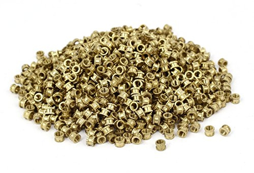 sourcing map 1000 Stück M3x3.2mmx4.1mm Messing Rändelrad Einfügen | Eingebetteter Gewindebuchse DE