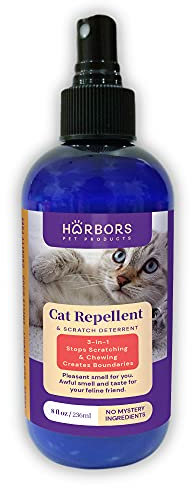 Harbor's Pet Products Harbors Cat Scratch and Chewing Deterrent Spray - 8 oz / 236 ml | Formulated with Essential Oils | 100% Satisfied or Return