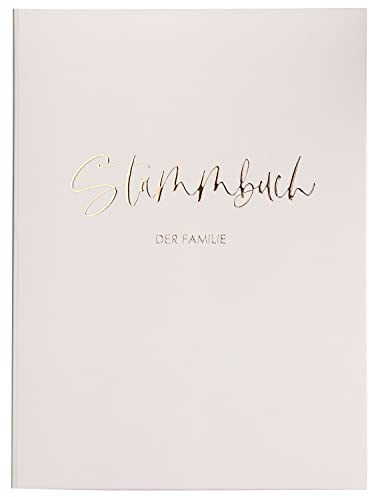 DeinWeddingshop Stammbuch Hochzeit Stammbuch der Familie - Familienstammbuch Hochzeit Standesamt, Familienbuch - Deluxe Serie - Hardcover (Beige/Roségold) (16x21cm)