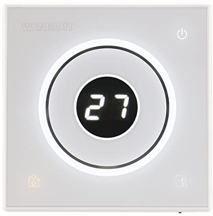 Wengart Smart Thermostat Touch Screen WG502,AC230V 30A Electric Underfloor Heating with 3m Probe Sensor White