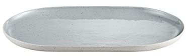 blomus Servierplatte SABLO | Steingut | 35 x 20 cm | Farbe Stone | handwerklicher Look