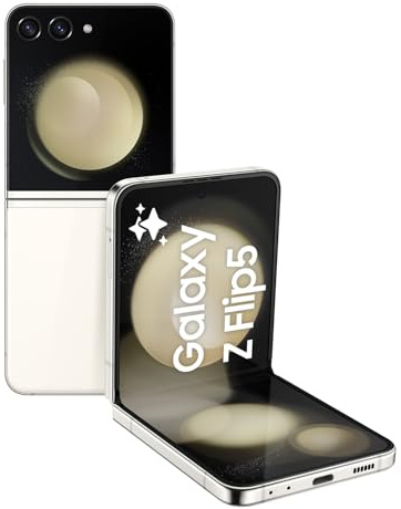 Samsung Galaxy Z Flip5 Faltbares AI-Android-Smartphone ohne Vertrag, Handy, 512 GB, Ausdauernde Akku-Laufzeit, Klappbares Design, Creme, Inkl. 36 Monate Herstellergarantie [Exklusiv bei Amazon]