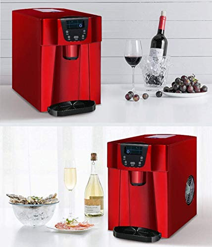 Fabbricatore di Ghiaccio Elettrico Automatico, 2 in 1 Proiettile di Ghiaccio e Acqua Ghiacciata Blocco Rotondo Macchina per la Produzione di Cubetti di Ghiaccio Distributore di Bevande Fontana, 15