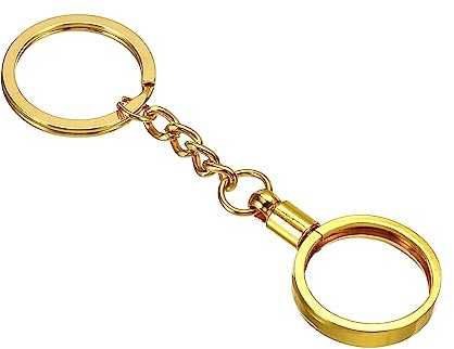 PATIKIL Monedero Soporte Llavero, Redondo Medallón Soporte con Metal Llavero Anillo para Monedas AA Medallón