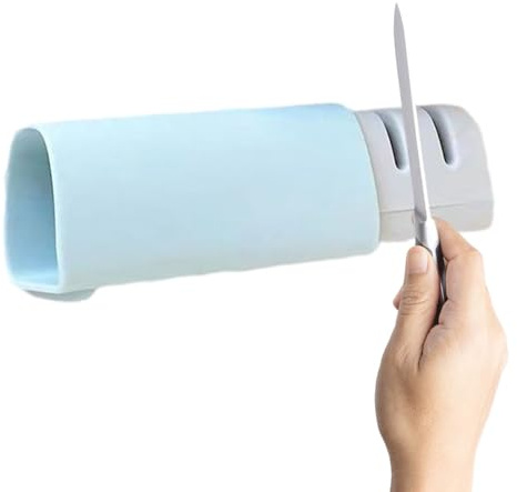 bellv Kitchen Sharpener | Ceramic Sharpener in Tungsten Steel Space Saving - Kitchen Sharpener for Chef's Cutter, Boning Cutter, Fruit Cutter