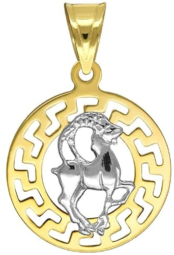 KingGold Steinbock Sternzeichen Anhänger Souvenir mit Weißgold 585