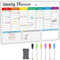 OFFCUP Planificador Semanal Magnetico, Planificador Mensual Magnetico con 6 Rotuladores de Color y 1 Borrador, Calendario Magnético Nevera, para Lista de Compra, Planificador Familiar